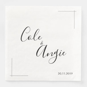 Servilleta De Papel De Cena Toallas minimalistas para Bodas con fronteras cruz