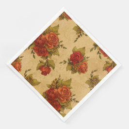 Servilleta De Papel De Cena Toallas modernas de papel floral vintage