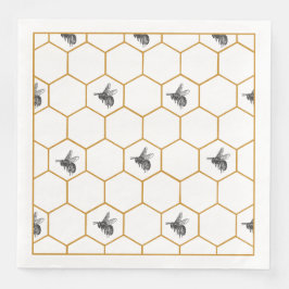 Servilleta De Papel De Cena Toallas Queen Bee & Honeycomb