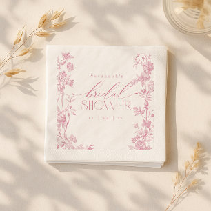 Servilleta De Papel De Cena Toile rosa Ducha de novia Toallas   Vintage Floral