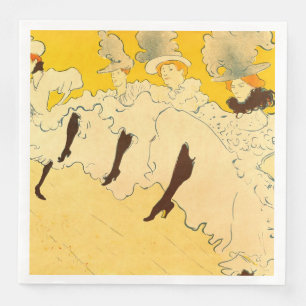 Servilleta De Papel De Cena Tolouse Lautrec Dancing Chicas Amarillo