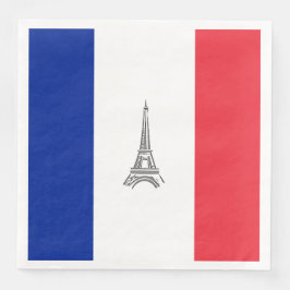 Servilleta De Papel De Cena Torre Eiffel Bandera Francesa Papel Fiesta Temátic