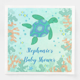 Servilleta De Papel De Cena Tortuga bajo el mar Baby Shower