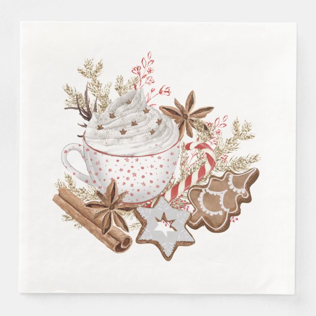 Servilleta De Papel De Cena Tratamientos para navidades (Anverso)