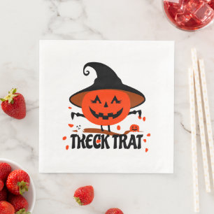 Servilleta De Papel De Cena Treck Trat Pumpkin Sonriente