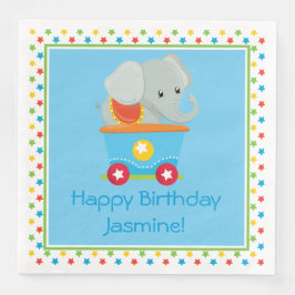 Servilleta De Papel De Cena Tren Circus | Elefante | Personalizado