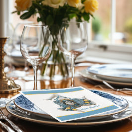Servilleta De Papel De Cena Trinacria de Sicilia Sicilia Azul y Amarillo