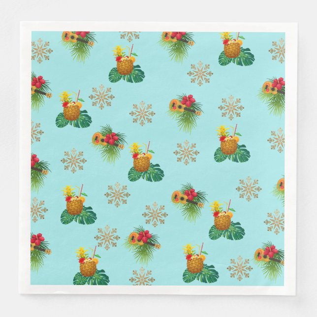 Servilleta De Papel De Cena Tropica - Aqua (Anverso)