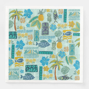 Servilleta De Papel De Cena Tropio de Tiki Retro Hawaiano
