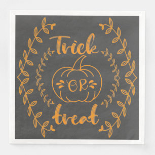 Servilleta De Papel De Cena Truco o trato en marco de plantas 