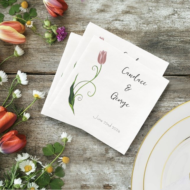 Servilleta De Papel De Cena Tulip Floral rosa (Subido por el creador)