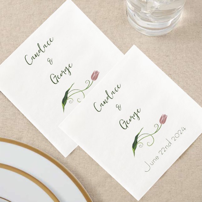 Servilleta De Papel De Cena Tulip Floral rosa (Subido por el creador)