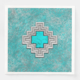 Servilleta De Papel De Cena Turquesa del Suroeste