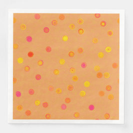 Servilleta De Papel De Cena Twisty Polka Dot Spiral Orange Paper Party Napkins