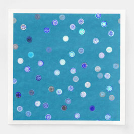 Servilleta De Papel De Cena Twisty Polka Dot Spirals Blue Paper Party Napkins