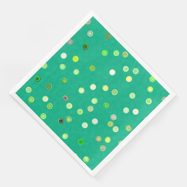 Servilleta De Papel De Cena Twisty Polka Dot Spirals Green Paper Party Napkins (Esquina)