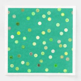 Servilleta De Papel De Cena Twisty Polka Dot Spirals Green Paper Party Napkins