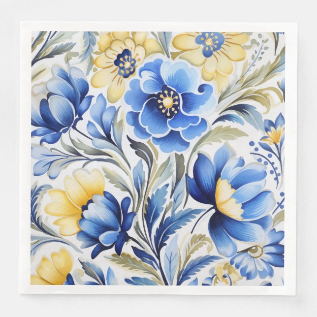 Servilleta De Papel De Cena Ukrainian folk art motifs  (Anverso)