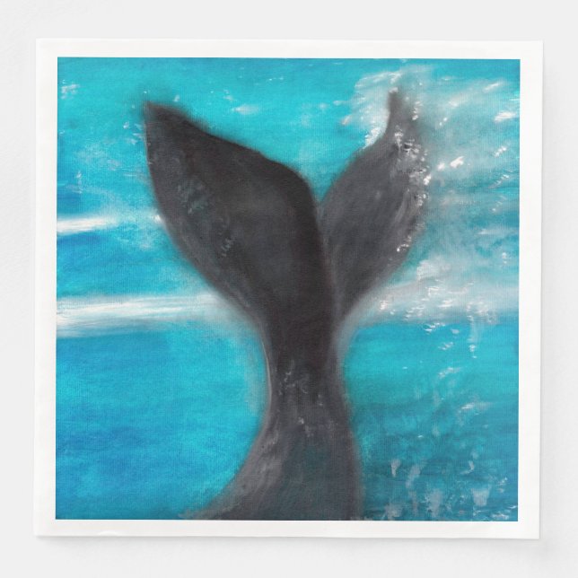 Servilleta De Papel De Cena Una cola de ballena (Anverso)