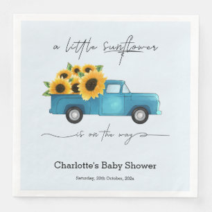 Servilleta De Papel De Cena Una pequeña flor de girasol está en camino Baby Sh