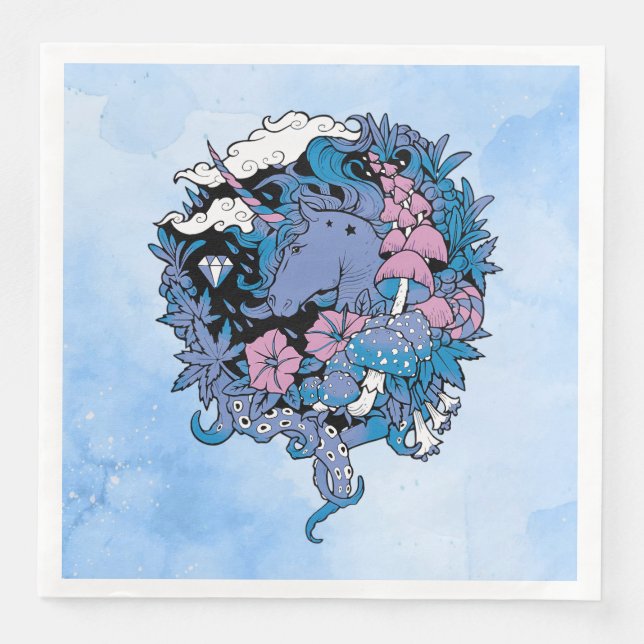 Servilleta De Papel De Cena Unicornio (Anverso)