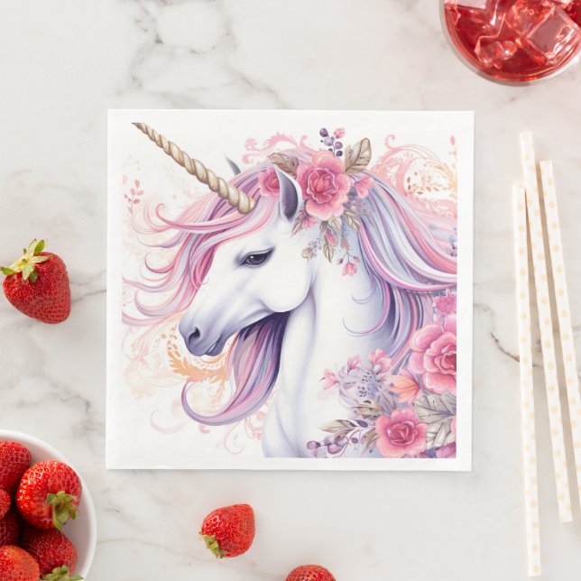 Servilleta De Papel De Cena Unicornio mágico (In situ)