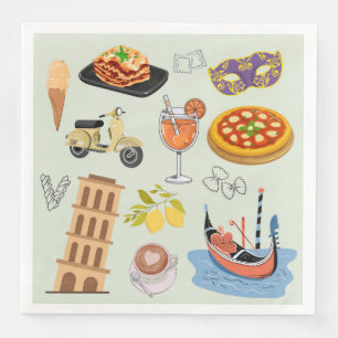Servilleta De Papel De Cena Vacaciones perfectas en Italia