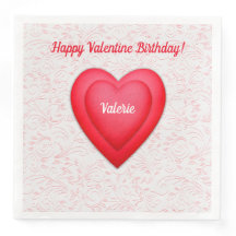 Valentine Birthday Fancy Red Hearts