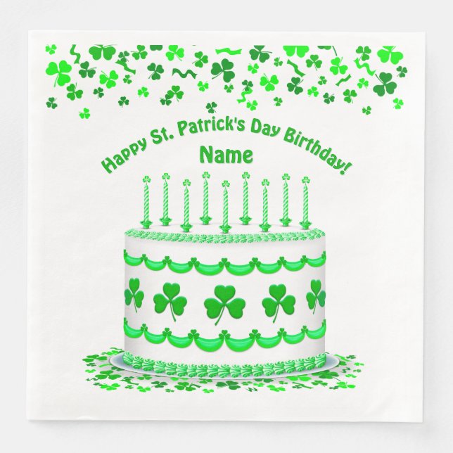 Servilleta De Papel De Cena Velas personalizadas para pastel de cumpleaños del (Anverso)