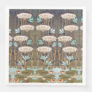 Servilleta De Papel De Cena Verneuil Dragonfly Water Lily Art Nouveau: Vintage