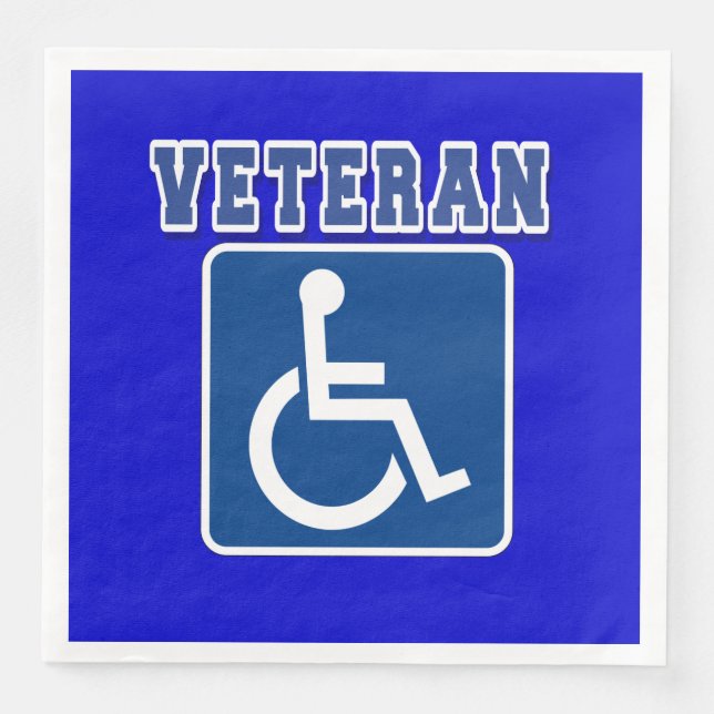 Servilleta De Papel De Cena Veterano discapacitado (Anverso)