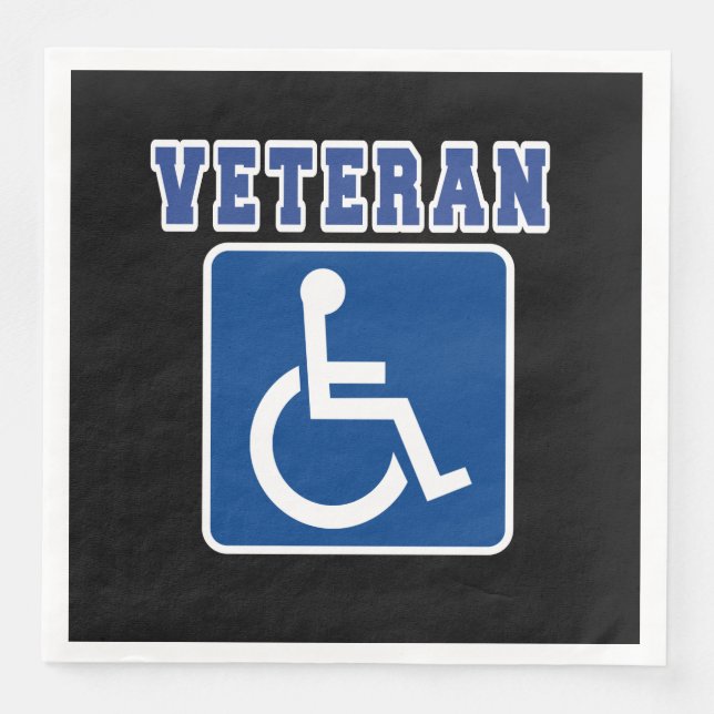 Servilleta De Papel De Cena Veterano discapacitado (Anverso)