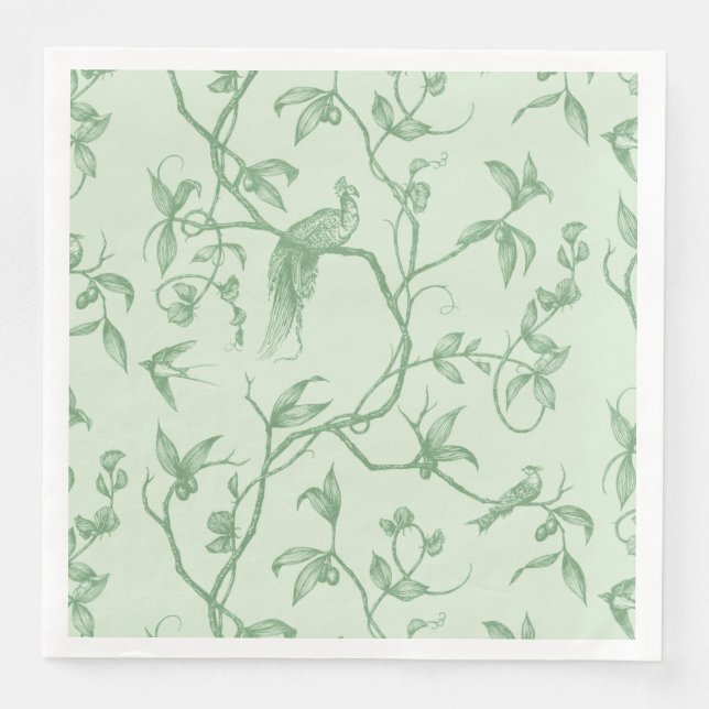 Servilleta De Papel De Cena Viaje al Chateau Peacock Green (Anverso)