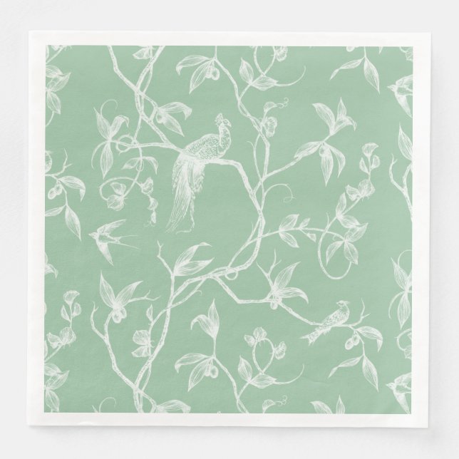 Servilleta De Papel De Cena Viaje al Chateau Peacock Green2 (Anverso)