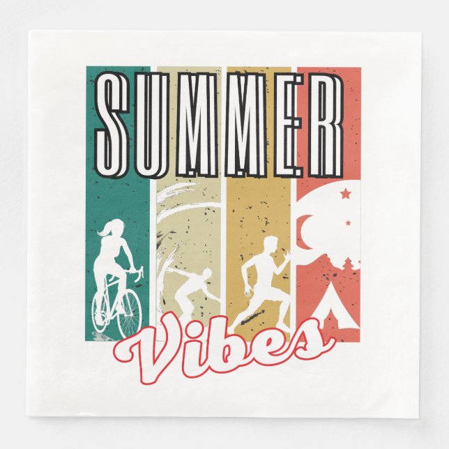 Servilleta De Papel De Cena Vibes de verano.w (Anverso)
