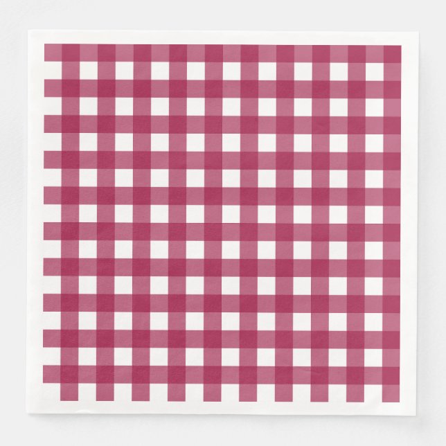 Servilleta De Papel De Cena Vichy Rouge Cerise (Anverso)