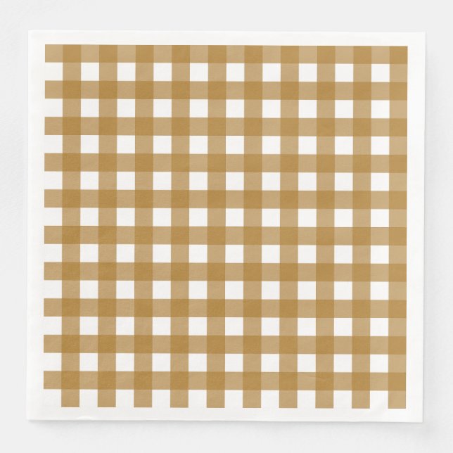 Servilleta De Papel De Cena Vichy Sienne (Anverso)