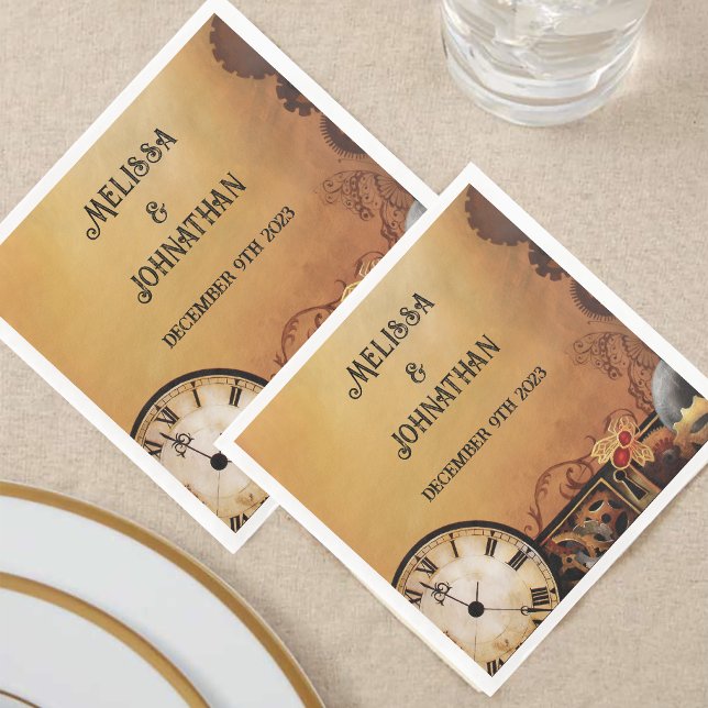 Servilleta De Papel De Cena Victorian Steampunk Boda (Subido por el creador)