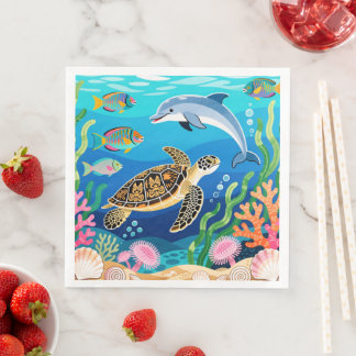 Servilleta De Papel De Cena Vida marina de Okinawa