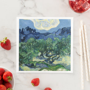 Servilleta De Papel De Cena Vincent Van Gogh Olivos Paisaje Montañoso