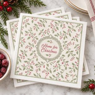 Servilleta De Papel De Cena Vine & Berry Feliz Navidad Salvia Cran ID1337