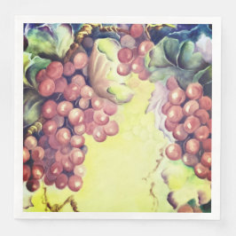 Servilleta De Papel De Cena Vineyard Grapes Watercolor Napkins — Dosaje de vin