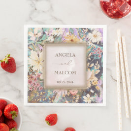 Servilleta De Papel De Cena Vintage Rustic Boho Floral Boda