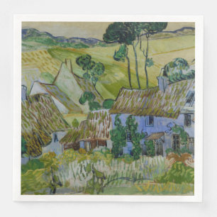 Servilleta De Papel De Cena Vintage Van Gogh Cabañas De Techo Cerca De Una Col