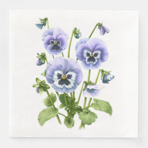 Servilleta De Papel De Cena Violetas Pensamientos