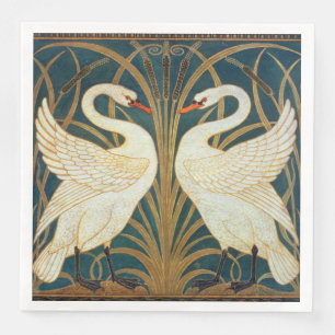 Servilleta De Papel De Cena Walter Crane Swan, Rush E Iris Art Nouveau