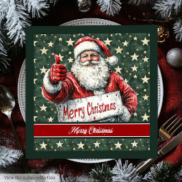 Servilleta De Papel De Cena Watercolor Classic Santa Claus