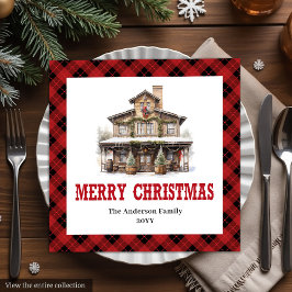 Servilleta De Papel De Cena Western Buffalo Plaid Christmas Paper Napkins