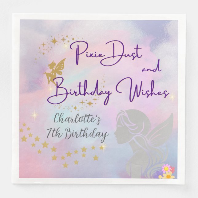 Servilleta De Papel De Cena Whimsical Fairy Chica (Anverso)