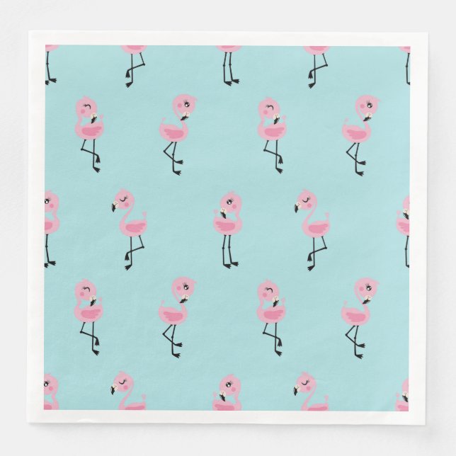 Servilleta De Papel De Cena Whimsical tropical flamingos (Anverso)